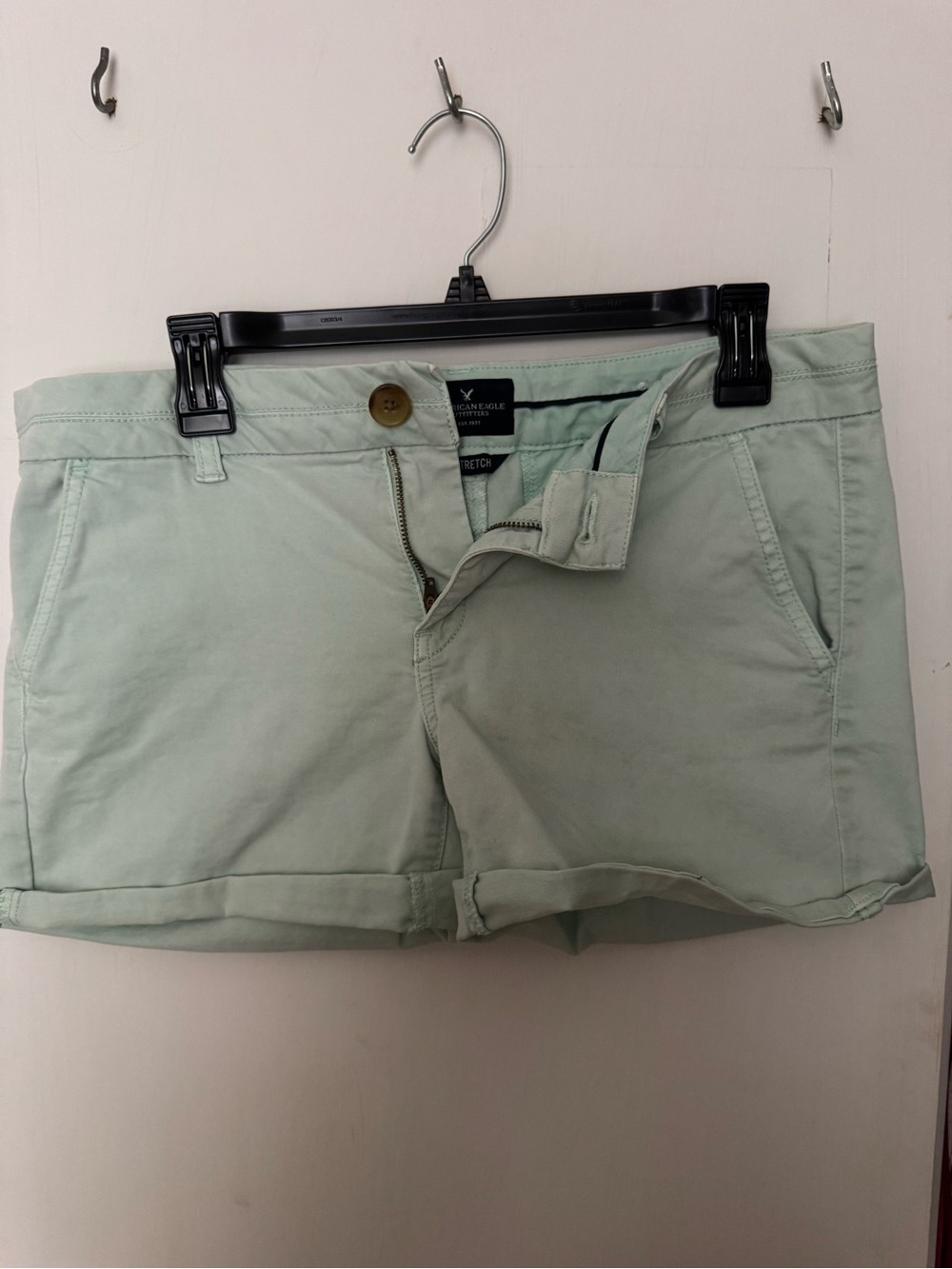 American Eagle Outfitters Mint Green Roll-Cuff Women’s Shorts